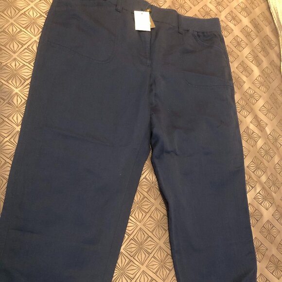 Women’s J. Jill Caper Capri Stretch Waist NAVY INK Blue Size L NWT - Picture 1 of 6